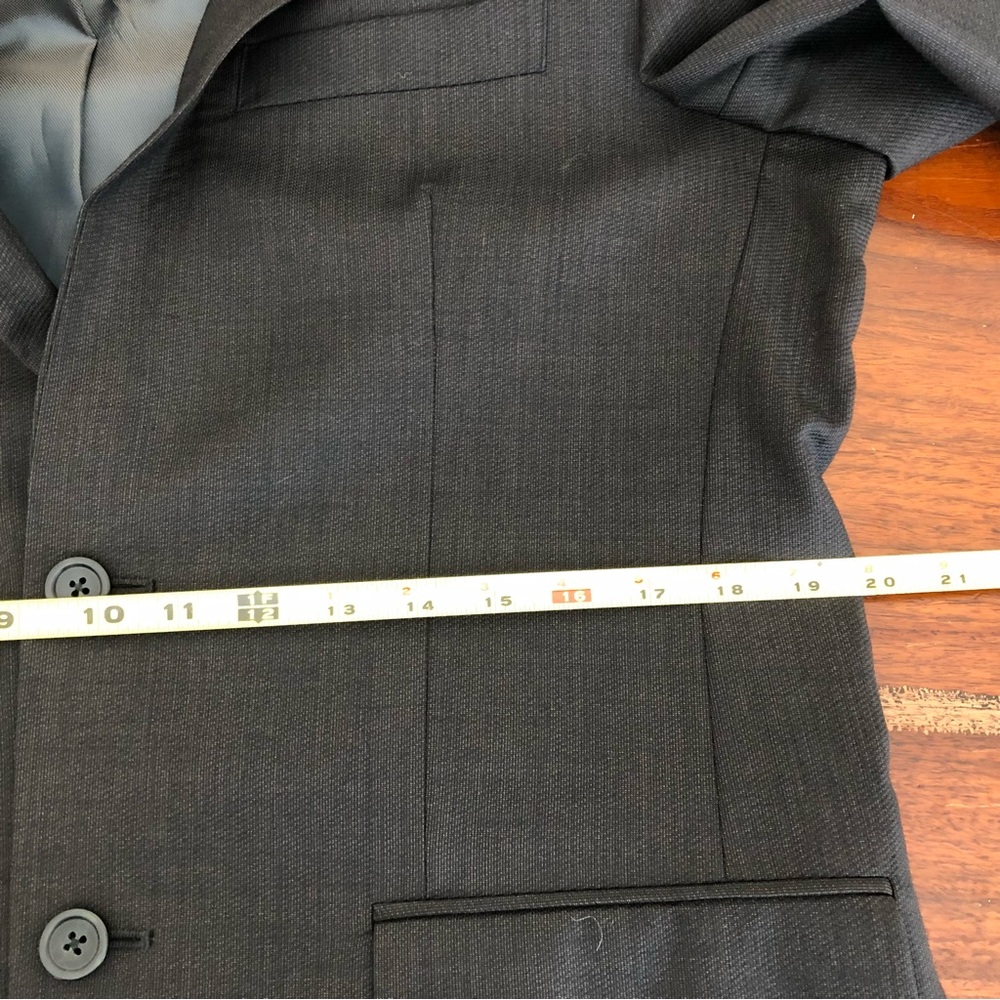 Pronto Uomo 100% wool Sport Coat 40R‎ Blazer Jacket Men’s Dark Gray 2 Button - Picture 14 of 15